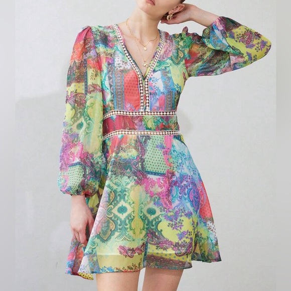 Dresses & Skirts - Colorful Patterned boho Women's Dress